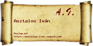 Asztalos Iván névjegykártya