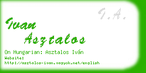 ivan asztalos business card